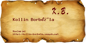 Kollin Borbála névjegykártya